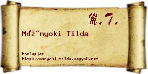 Mányoki Tilda névjegykártya